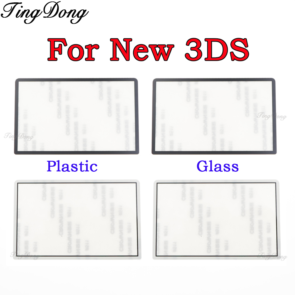 Lcd Screen Adhesive - 1 個のプラスチック/ガラス製トップスクリーンレンズカバー新しい 3DS 上部 LCD スクリーンプロテクターパネル上面用接着剤付き