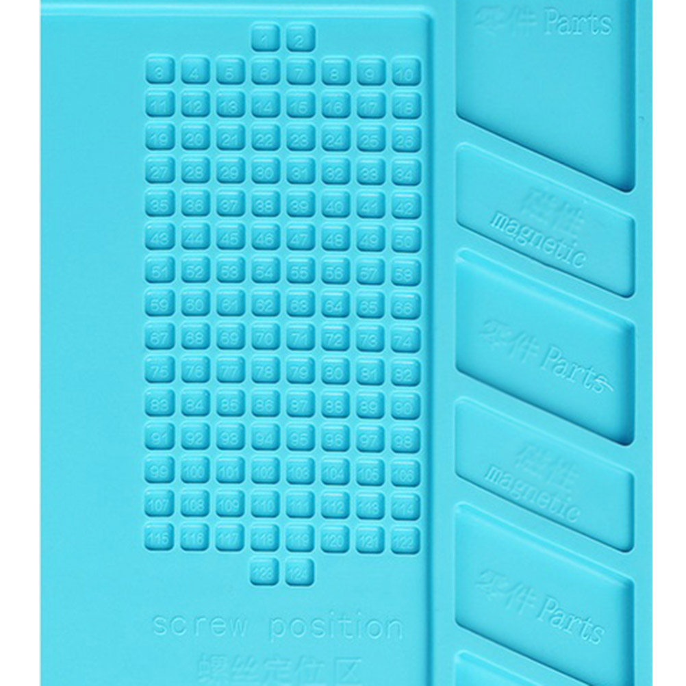 Heat Mat Silicone - S-160 磁性シリコン製はんだ付けマット。耐熱性、帯電防止、滑り止め機能を備え、大型のスマートフォン修理やデジタル機器、コンピューターの修理に最適。