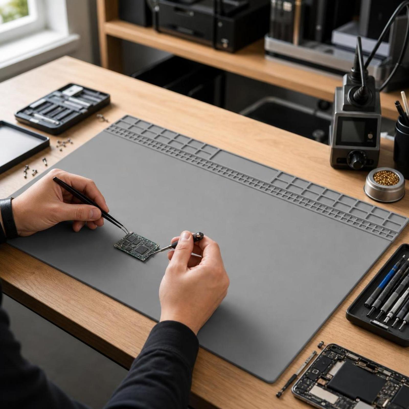 耐熱シリコンはんだ付けマット（電子機器作業台用、整理用ストリ - Heat Mat Silicone のレビューと価格