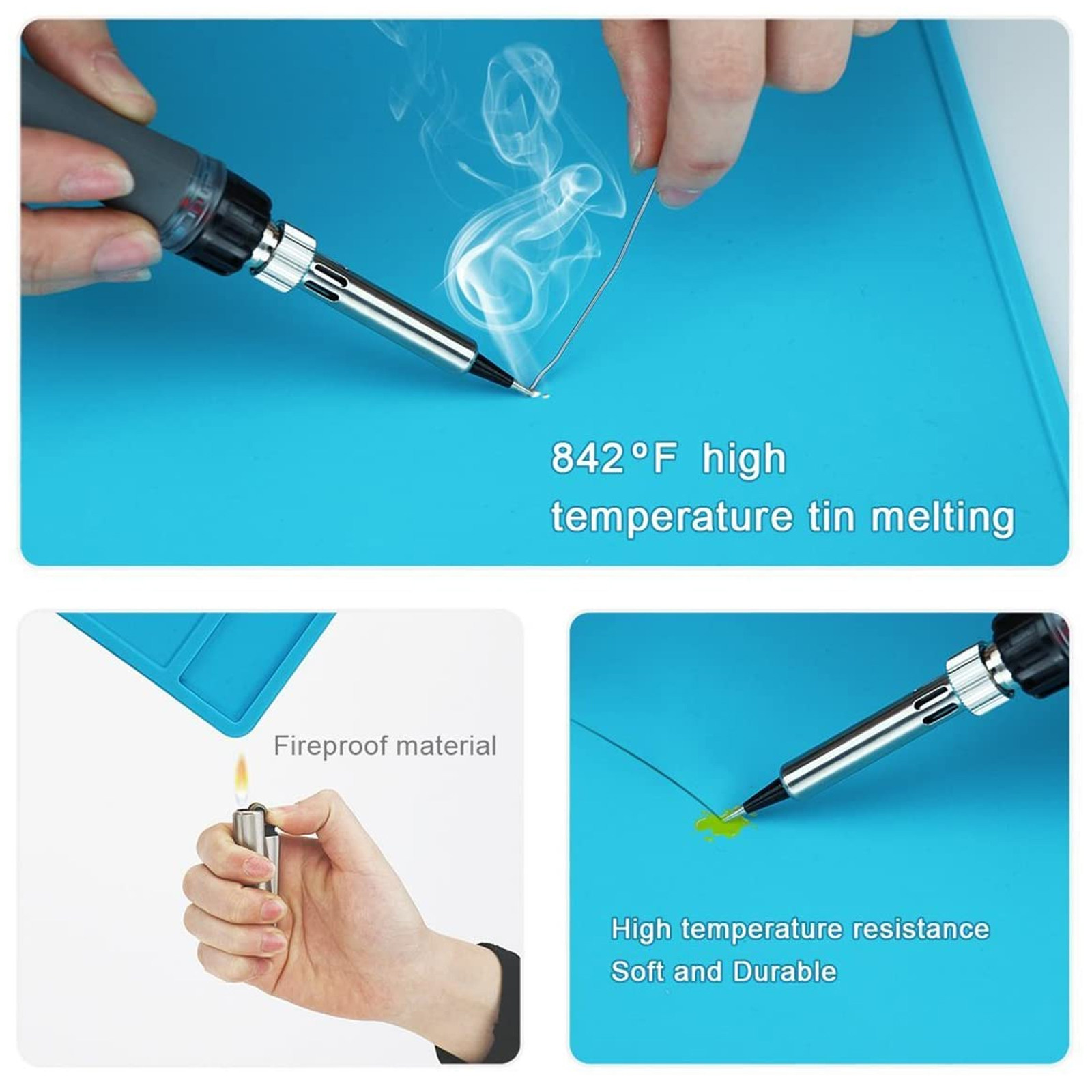 耐熱シリコン製のはんだ付けマット。大型で絶縁性があり、作業台 - Heat Mat Silicone のレビューと価格