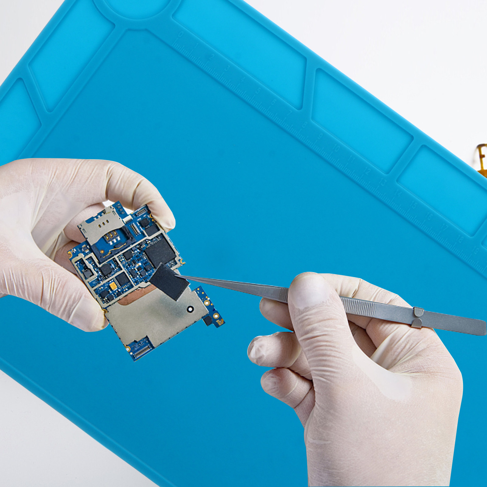 耐熱シリコン製のはんだ付けマット。大型で絶縁性があり、作業台 - Heat Mat Silicone のレビューと価格